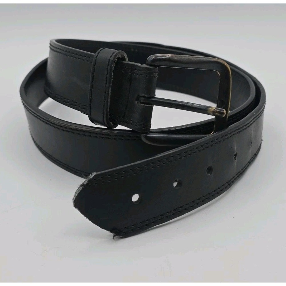 Genuine Dickies Black Leather Mens Belt Size 44 Bonded Top 1.5" Wide